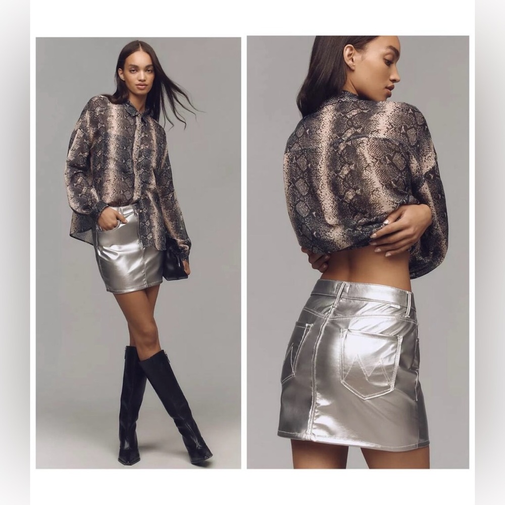 Mother Silver Dagger Vagabond mini skirt 27 New NWT